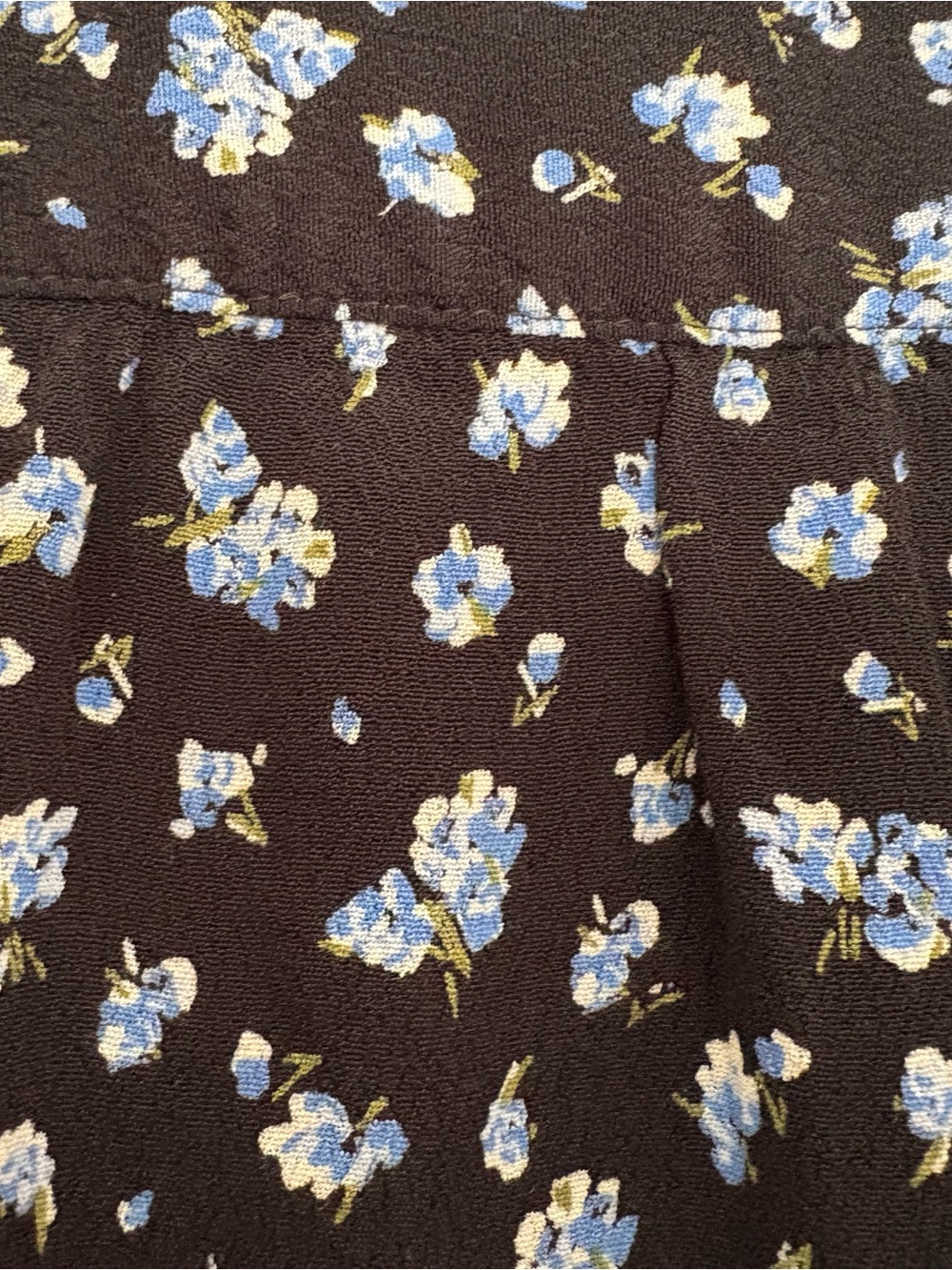 Madewell XXL Black Blouse with Blue and White Floral Print - Picture 6 of 6